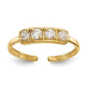 Cubic Zirconia Toe Ring in 14 Karat Gold